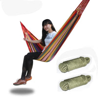 Portable Cotton Rope Outdoor Swing Fabric Camping Hanging Hammock Canvas Bed