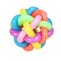 Dog Toys Ball New Pet Puppy Dog Training Palying Toy Chewing Colorful Rubber Round Ball With Bells products for dogs