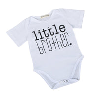 Newborn Baby Clothes - Infant Baby Cool Boys Short Sleeve Letter Print O-Neck comfortable Cotton Jumpsuit Clothes