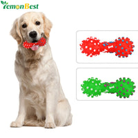 Squeaky Toys - Rubber Dog Cat Kitten Puppy Chew Toys Cute Dumbbells Play Toy Soft Small Rubber Bone Pet Sound Toys For Dog Cat