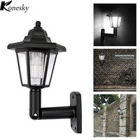 2pcs Waterproof Solar Garden Light LED Wall Lamp Hexagonal Cool White Auto ON for Outdoor Lighting Fence Yard Decoration