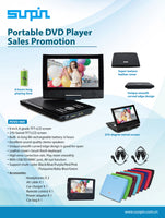 9" Portable DVD Player TFT LCD Display DVD Mobile Media Support USB Drives SD Cards CD great gift for kids children