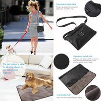 UEETEK Multifunctional Waterproof Pet Blanket 100*70CM Microplush Collapsible Pets Plush Mat Outdoor