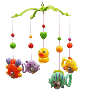 Music Bed Bell Set Funny Fish Crab and Duck Baby Crib Mobile Music Bed Bell Educational Toy