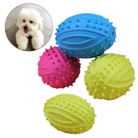 4 Pcs Dog Rugby Ball Football Pet Dog Chew Small Rubber Ball Toys