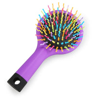 Rainbow Volume Anti-static Magic Hair Curl Straight Massage Comb Brush with Back Mirror