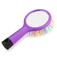 Rainbow Volume Anti-static Magic Hair Curl Straight Massage Comb Brush with Back Mirror