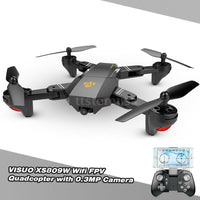 XS809 2.4GHz 4CH 6-axis Gyro Pocket Mini Selfie Foldable Drone RC Drone Quadcopter WiFi FPV 0.3 MP Camera Altitude Hold RTF