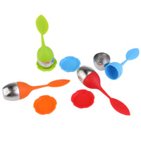 WINOMO 4pcs Leaf Shaped Silicone Handle Tea Infuser Strainer