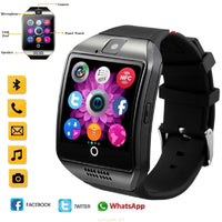 Q18 Smart Wrist Watch Bluetooth Smartwatch Phone with Camera TF/SIM Card Slot GSM Anti-lost Watch (Black)