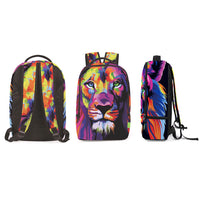 Fashion 3D Animals Lion Pattern Printed Backpack for Boys Girls Outdoors Travel Big Breathable Bags