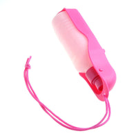 Potable Pet Dog Cat Water Feeding Drink Bottle Dispenser 250ml Pink