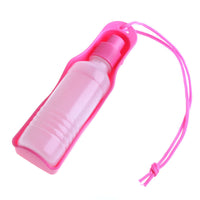 Potable Pet Dog Cat Water Feeding Drink Bottle Dispenser 250ml Pink